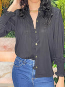 BLUSA CREPE GGT DET GOLA COM PREGAS FRENTE