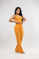 CONJ CALCA COM ELASTICO E TOP DECOTE