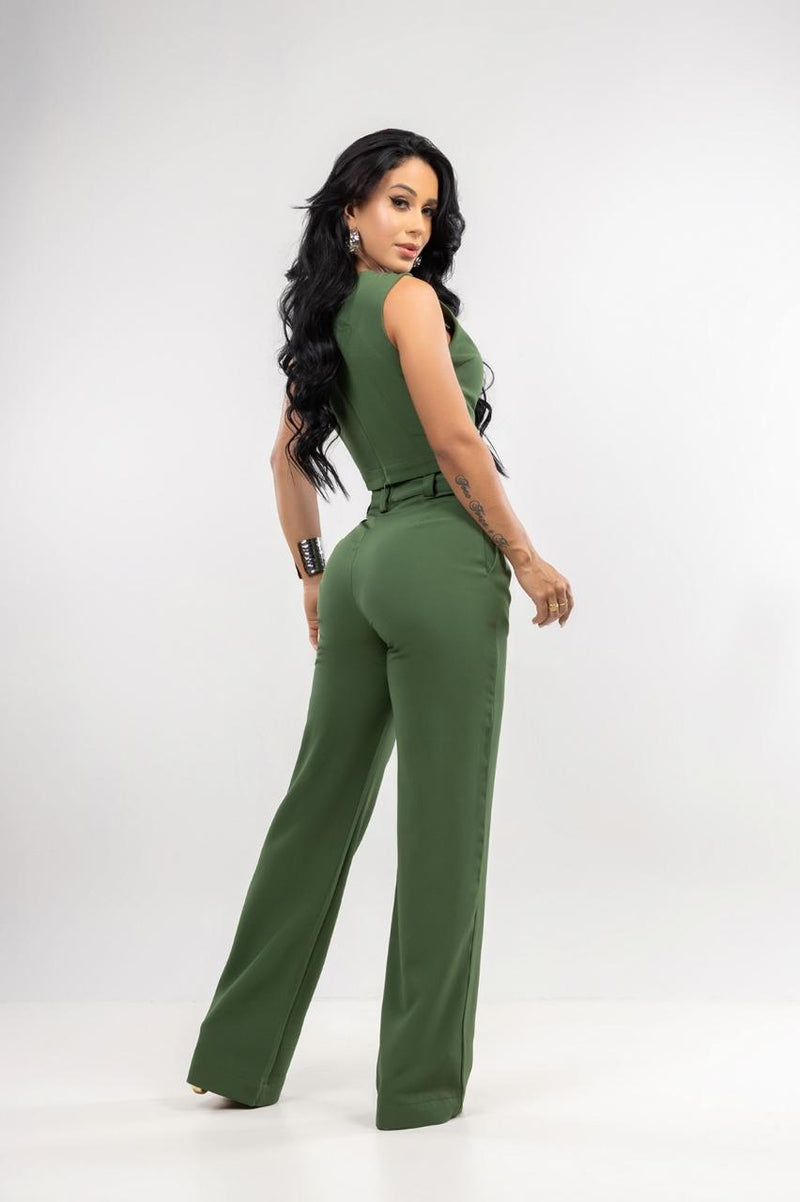 CONJ CALCA E BLUSA NULA MANGA COM LACO