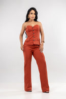 CONJ CALCA E BLUSA COM BOTOES